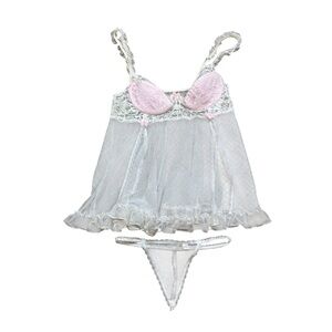 Ladies Vintage Shirley of Hollywood 2 Piece Lingerie Set Teddy and Panties Large